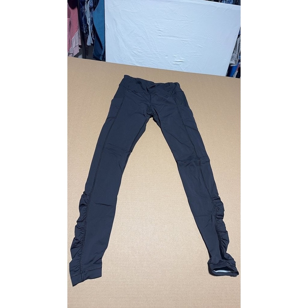 Lululemon Black Ruched Leggings Womens XS Activewear Yoga Pants